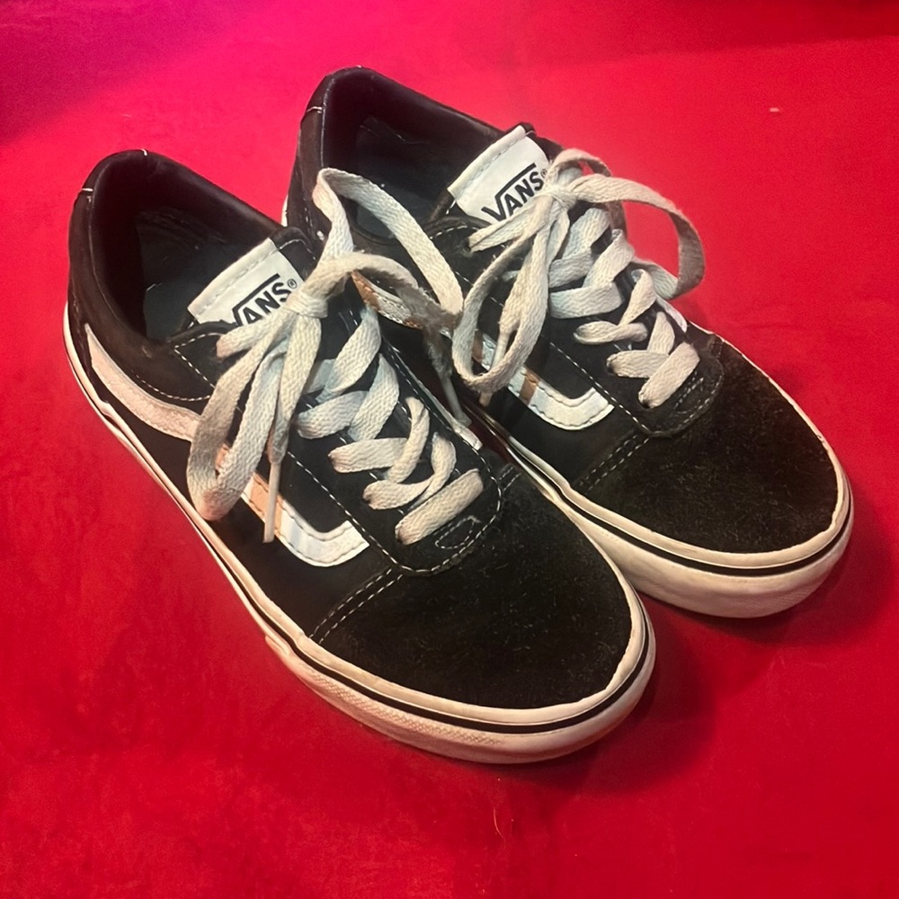 Size 1 Vans Old Skool Black and White Classic Sneakers